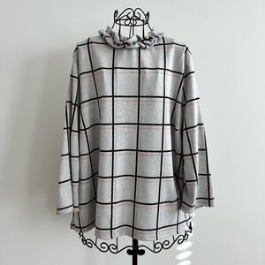 Sunday in Brooklyn Gray Window Pane Sweater